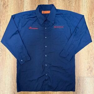 VTG Dale Earnhardt Shirt Mens M Blue Intimidator Winners Circle Button Up NASCAR